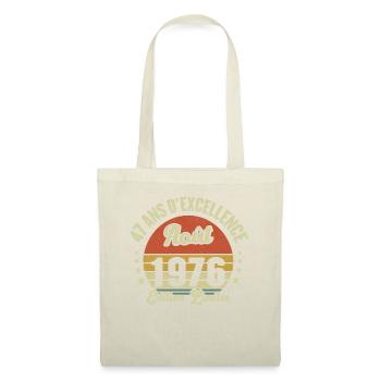August 1976 47 Jahre Jubiläumsgeschenk - Stoffbeutel - Natur - Vorne