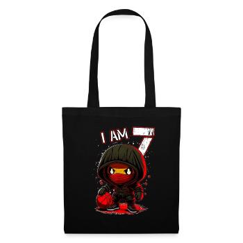 Children birthday 7 years - basketball and ninjas - Tote Bag - black - Front