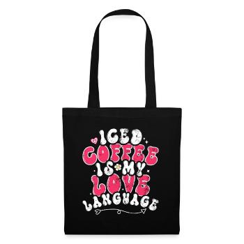 Groovy Iced Coffee Is My Love Language Valentine - Tote Bag - black - Front