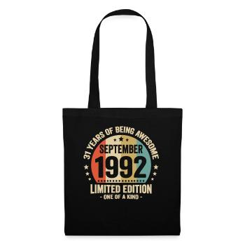 September 1992 31 Years Anniversary Vintage Gift - Tote Bag - black - Front