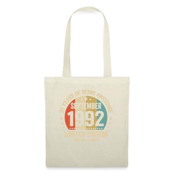 September 1992 31 Jahre Jubiläumsgeschenk - Stoffbeutel - Natur - Vorne