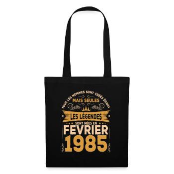 Les Légendes Sont Nées En Février 1985 - Sac en tissu - noir - Devant