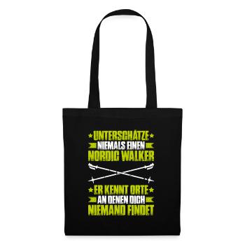 Nordic Walking Nordic Walker Nordic Walken - Stoffbeutel - Schwarz - Vorne