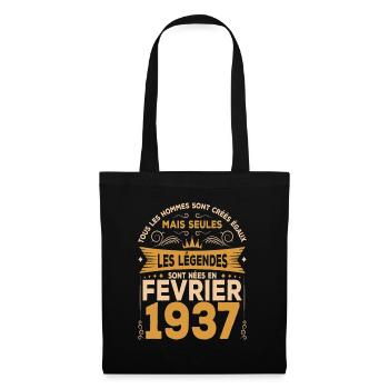 Les Légendes Sont Nées En Février 1937 - Sac en tissu - noir - Devant