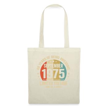 September 1975 48 Jahre Jubiläumsgeschenk - Stoffbeutel - Natur - Vorne