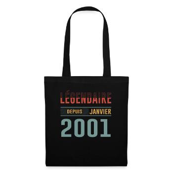 Légendaire Depuis Janvier 2001 Anniversaire - Sac en tissu - noir - Devant