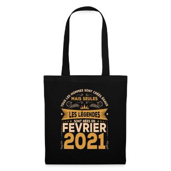 Les Légendes Sont Nées En Février 2021 - Sac en tissu - noir - Devant