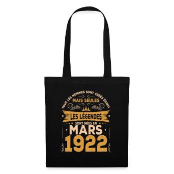 Les Légendes Sont Nées En Mars 1922 - Sac en tissu - noir - Devant
