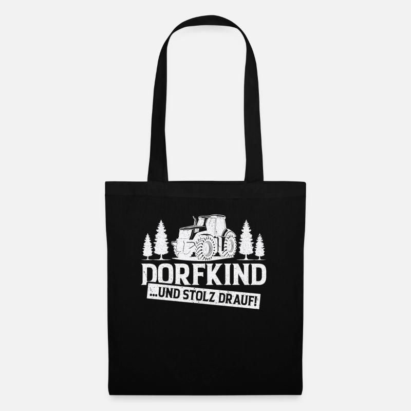 Dorfkind Spruch Heimatliebe Dorf Geschenkidee - Stoffbeutel - Schwarz