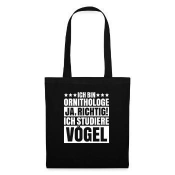 Ornithologie Ornithologe Vögel Vogel Vogelkunde - Stoffbeutel - Schwarz - Vorne