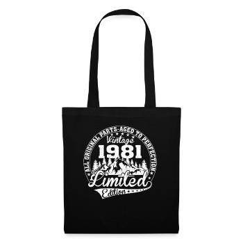 Né en 1981 Retro Birthday Best of '81 - Sac en tissu - noir - Devant