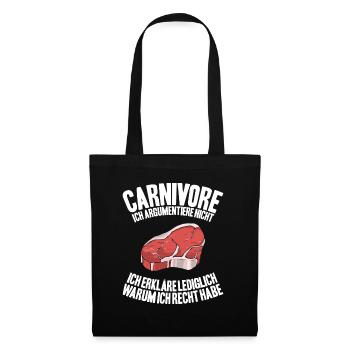 Carnivore Diät Carnivore Ernährung Carnivore Diet - Sac en tissu - noir - Devant