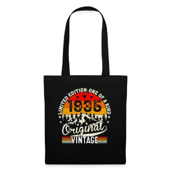Idée cadeau d’anniversaire vintage originale 1935 - Sac en tissu - noir - Devant