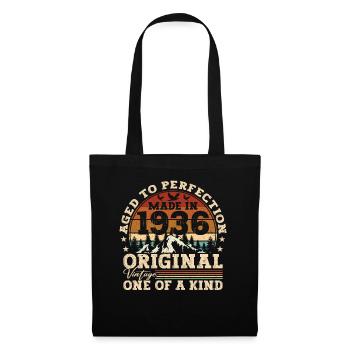 Cadeau de 85e anniversaire Original né en 1936 - Sac en tissu - noir - Devant