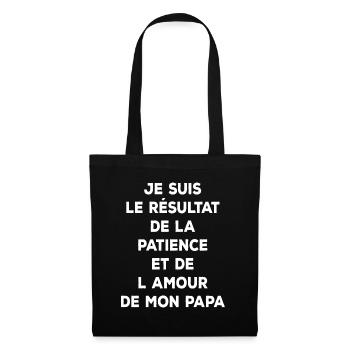 papa ours cadeau papa tshirt papa ours - Sac en tissu - noir - Devant