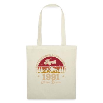 Née avril 1991 nés Légendes Anniversaire - Sac en tissu - nature - Devant