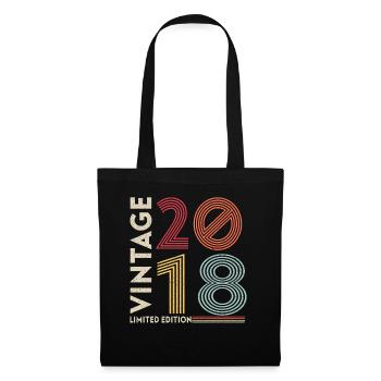 Année de naissance 2018 Anniversaire 3 ans Cadeau - Sac en tissu - noir - Devant