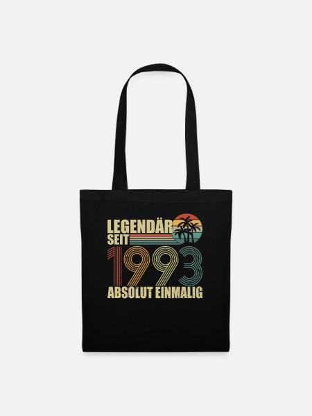 Legendär seit 1993 Geschenk 30. Geburtstag 30 - Stoffbeutel - Schwarz