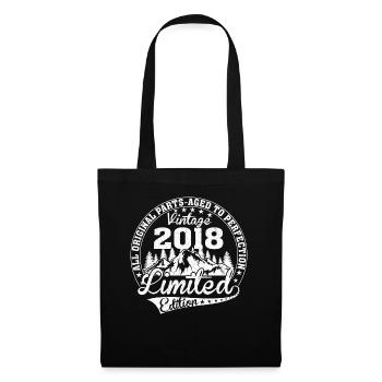 Né 2018 Vintage Anniversaire Rétro - Sac en tissu - noir - Devant