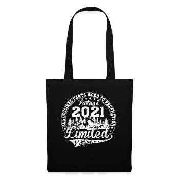 Geboren 2021 Vintage Retro Jubiläum - Stoffbeutel - Schwarz - Vorne