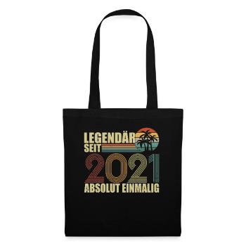 Vintage Legendary since 2021 Geburtstag - Stoffbeutel - Schwarz - Vorne