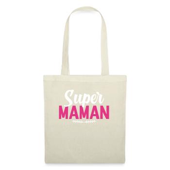 Super Maman Fleurs Rose - Sac en tissu - nature - Devant