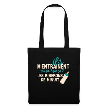 Les joies du biberon de minuit - Sac en tissu - noir - Devant