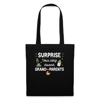 Body Bébé Annonce Grossesse Grands-parents - Sac en tissu - noir - Devant