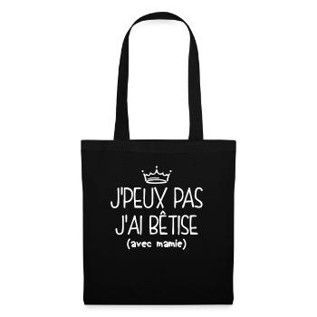 Pas Dispo, Bêtise Avec Mamie - Sac en tissu - noir - Devant