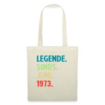 Geburtstagsgeschenk - Legende seit Juni 1973 - Stoffbeutel - Natur - Vorne