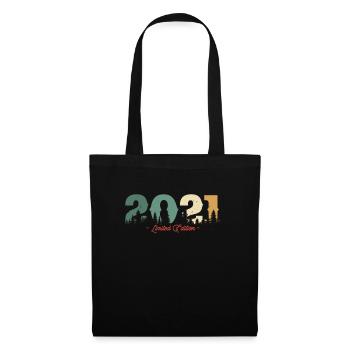 Vintage Geburtstagsgeschenk Wald 2021 - Stoffbeutel - Schwarz - Vorne