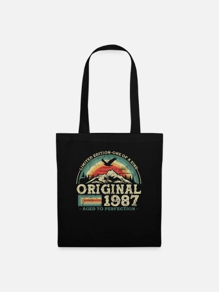 Vintage Geburtstagsgeschenk 1987 - Stoffbeutel - Schwarz