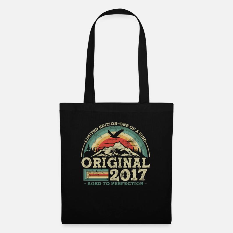 Geburtstagsgeschenk 2017 6 Jahre - Stoffbeutel - Schwarz