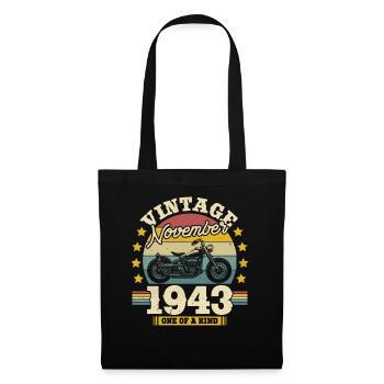 Geschenk Geburtstag 1943 80 Jahre - Stoffbeutel - Schwarz - Vorne