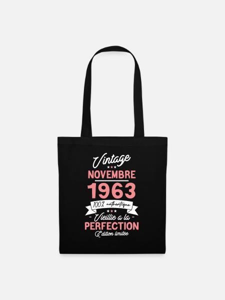 Geburtstagsgeschenk November 1963 60 Jahre - Stoffbeutel - Schwarz