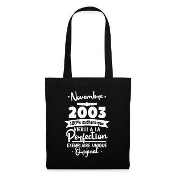 Novembre 2003 20 Ans - Sac en tissu - noir - Devant