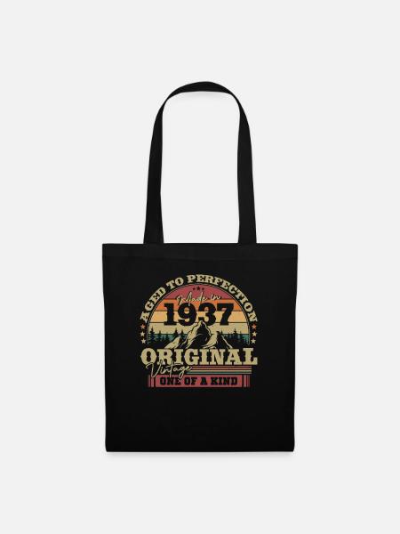 Geburtstagsgeschenk 1937 Vintage 86 Jahre - Stoffbeutel - Schwarz
