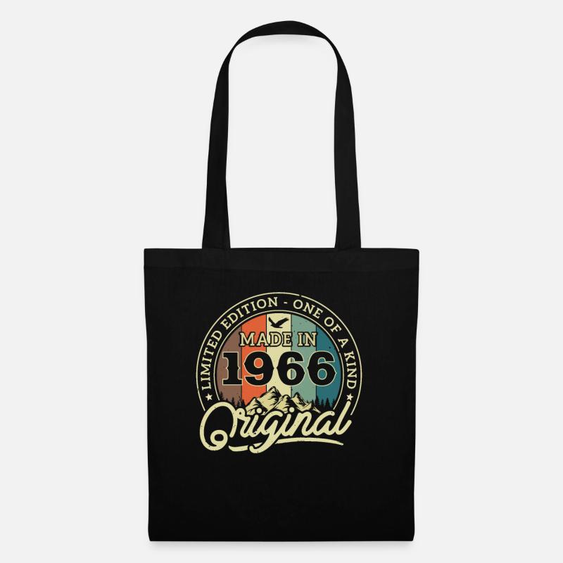 Vintage 1966 Geburtstag Retro - Stoffbeutel - Schwarz