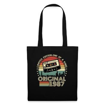 Vintage 1987 Geschenkidee - Stoffbeutel - Schwarz - Vorne