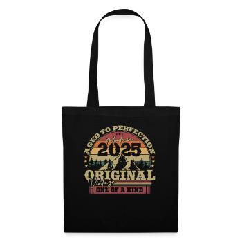 Vintage Geburtstagsgeschenk 2025 - Stoffbeutel - Schwarz - Vorne