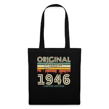 Vintage Geburtstagsgeschenk 1946 Klassisch - Stoffbeutel - Schwarz - Vorne