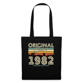 Vintage Geburtstagsgeschenk 1982 - Stoffbeutel - Schwarz - Vorne