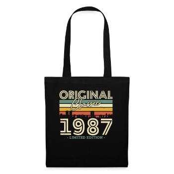 Cadeau d’anniversaire vintage 1987 - Sac en tissu - noir - Devant