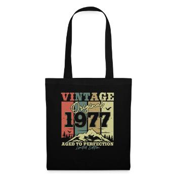 Original 1977 Vintage Geburtstag Retro - Stoffbeutel - Schwarz - Vorne