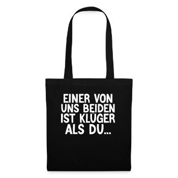 Kluger als Du - Stoffbeutel - Schwarz - Vorne