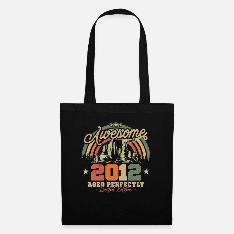 Vintage Geburtstagsgeschenk 2012 - Stoffbeutel - Schwarz