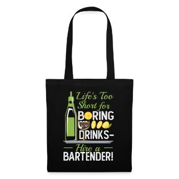 Boring Drinks - Stoffbeutel - Schwarz - Vorne