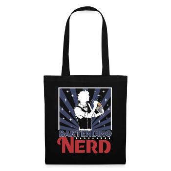 Nerd barman - Sac en tissu - noir - Devant