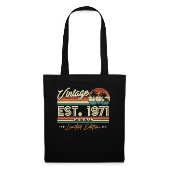 Cadeau d’anniversaire vintage 1971 - Sac en tissu - noir - Devant