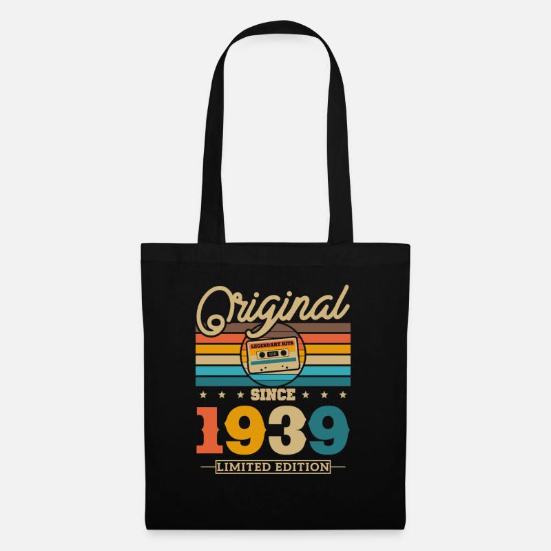 1939 Vintage Geburtstag - Stoffbeutel - Schwarz